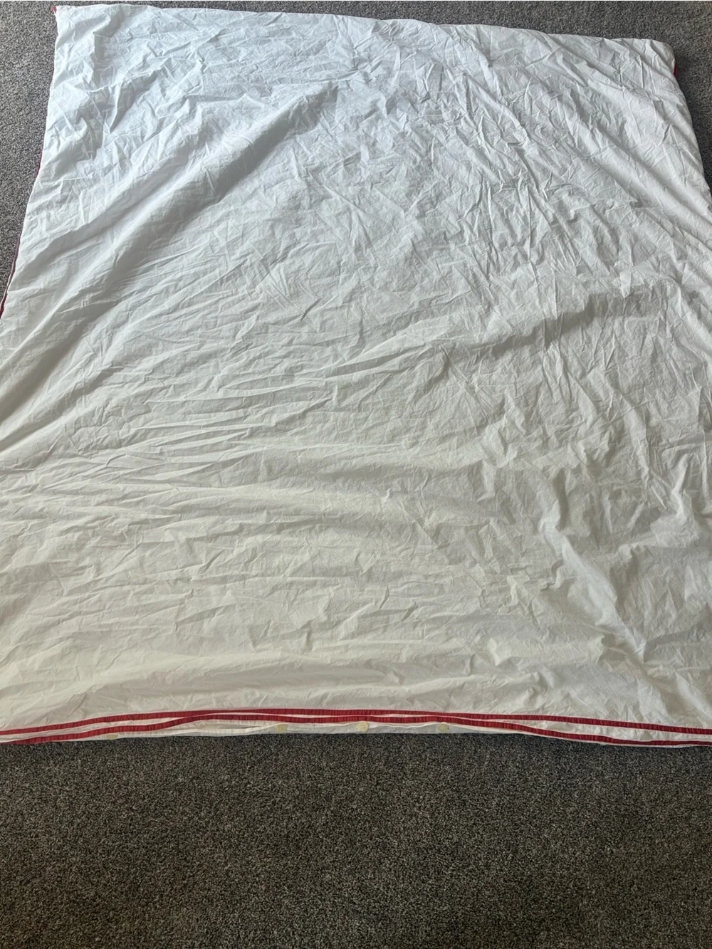 Restoration Hardware Queen Duvet Made in Italy White with Red Border
